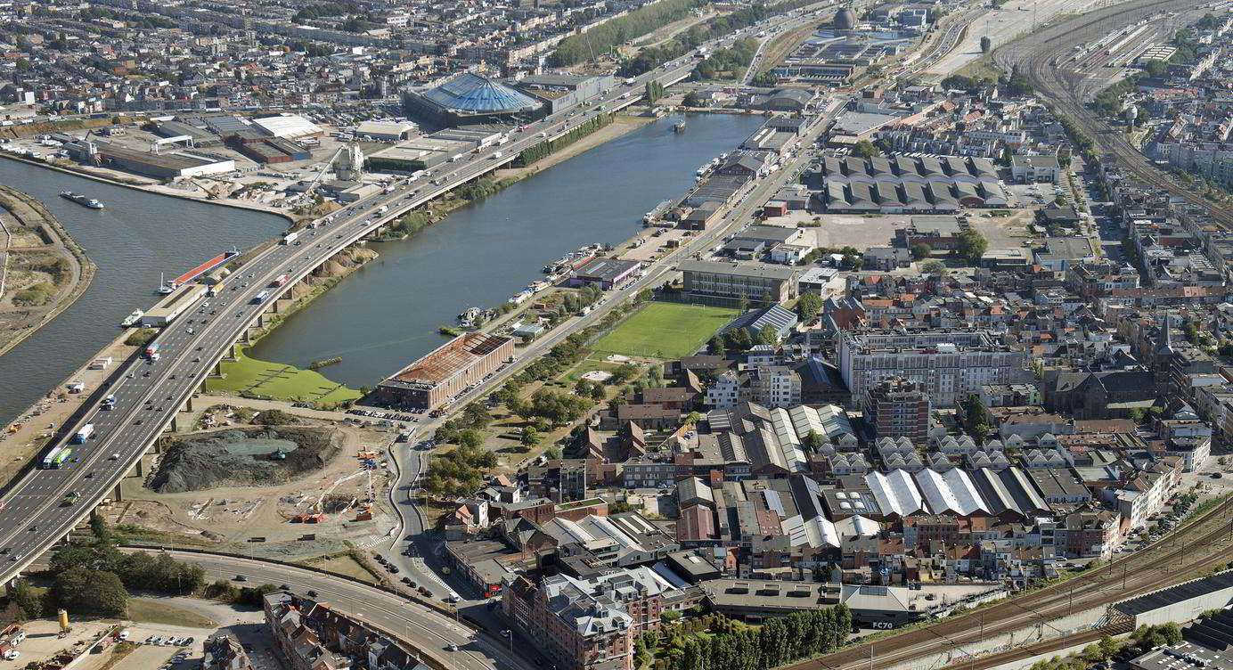 Luchtfoto Slachthuissite - Noordschippersdok - Lobroekdok