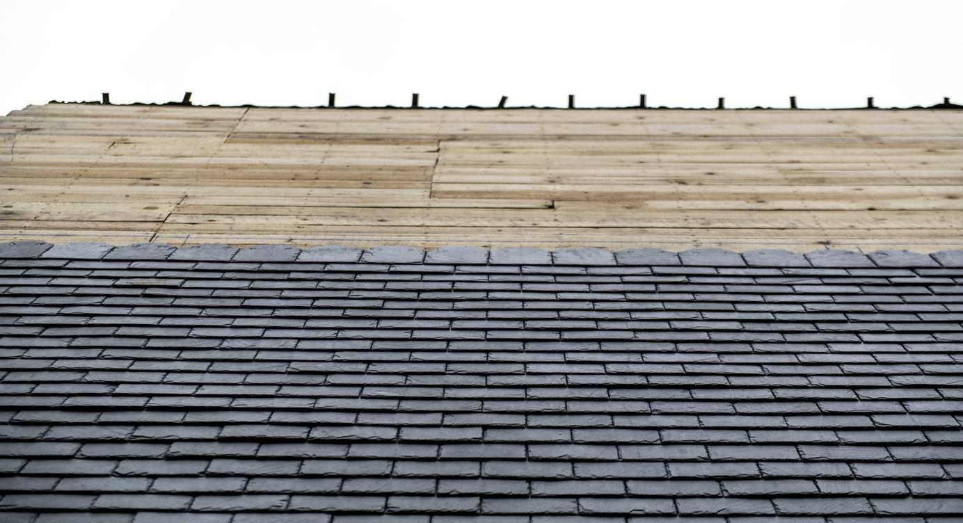 Dakwerken aan het poortgebouw van kasteel Veltwijck