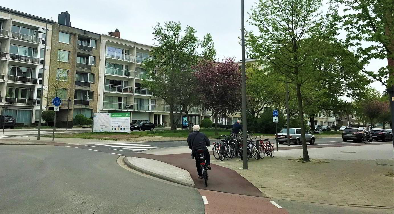Het nieuwe fietspad langs de Ringlaan in Wilrijk.