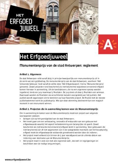 Reglement Het Erfgoedjuweel