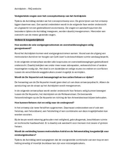 FAQ Astridplein