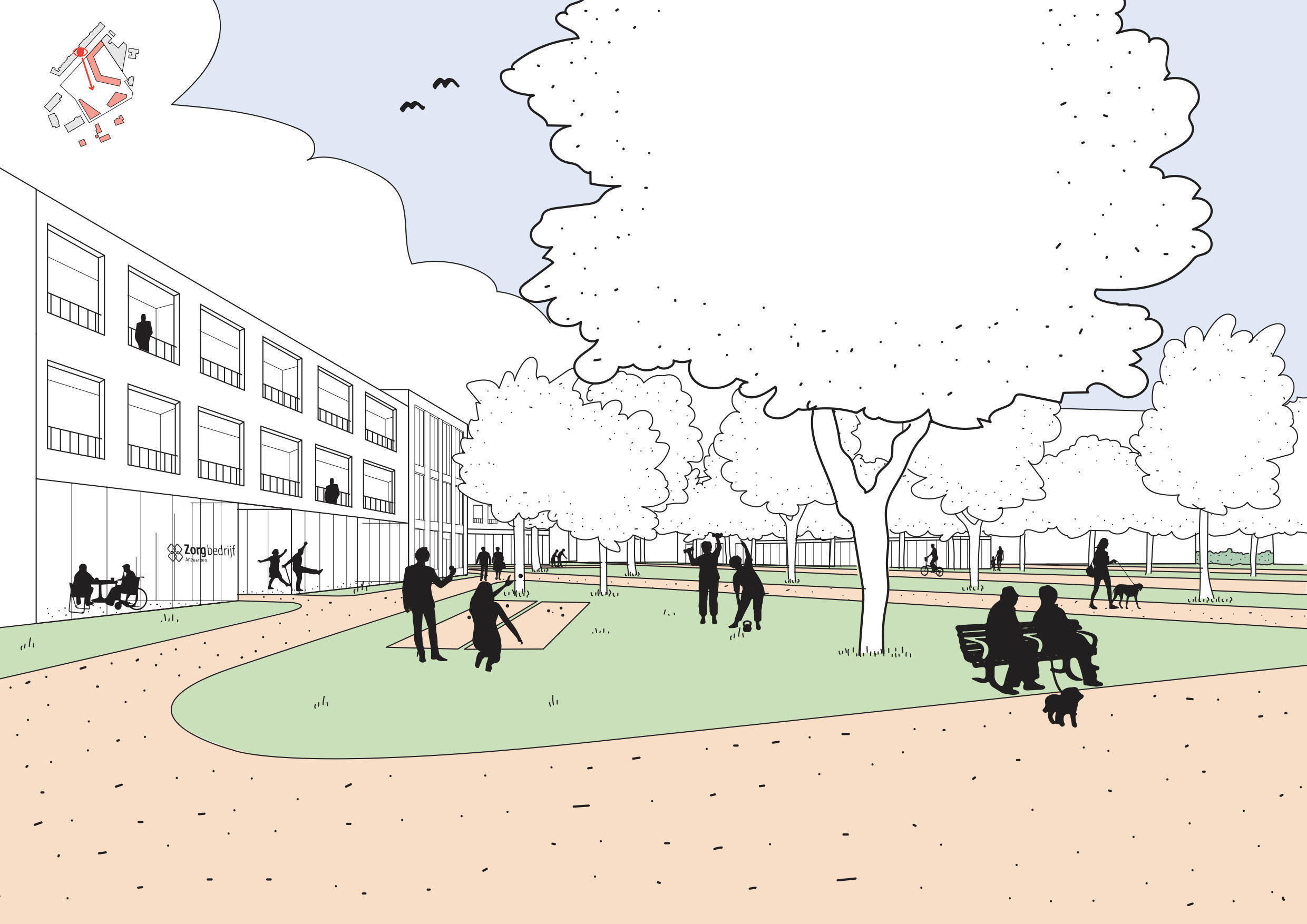 Toekomstbeeld Hof van Mols__Perspectief vanuit E. Keurvelsstraat