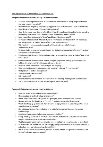 Infosessie Ringtechnieken - tunnelveiligheid verslag