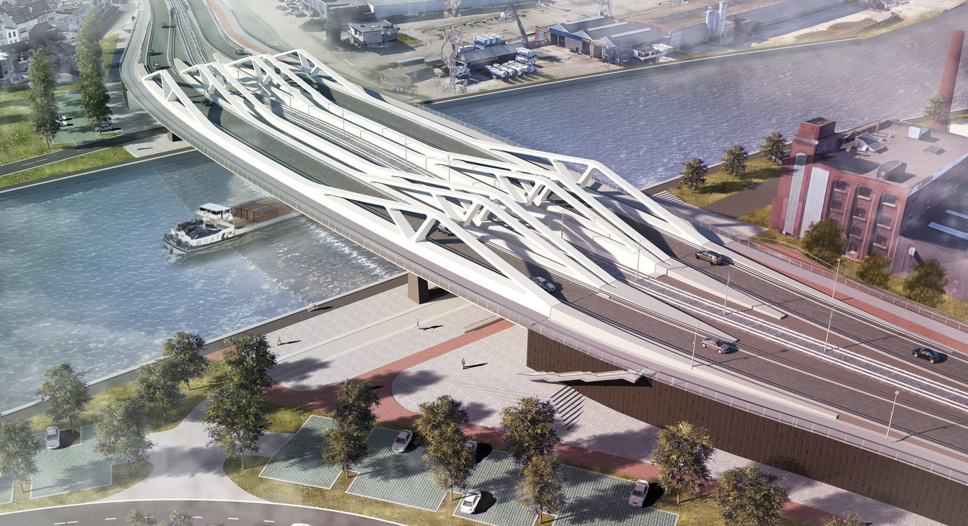 Zicht op de toekomstige nieuwe Theunisbrug.