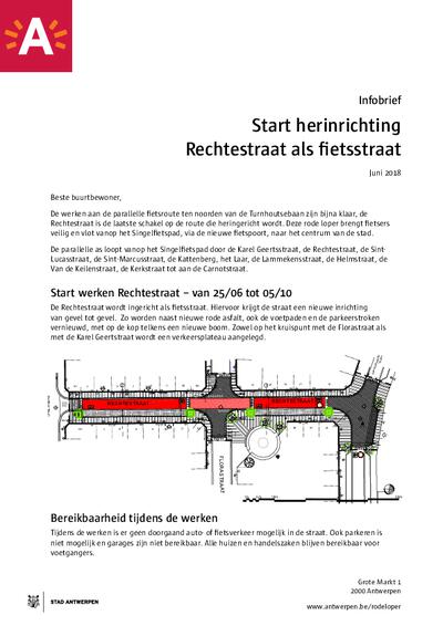 Rechtestraat: infobrief start werken