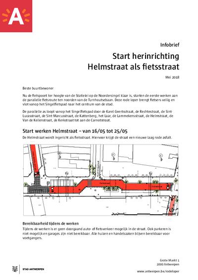 Helmstraat: infobrief start werken
