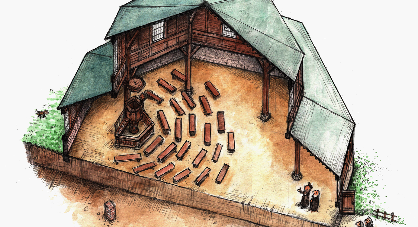 Reconstructie van de calvinistische tempel in de Rubenstuin