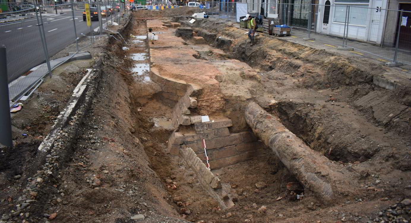 Halfbastion Rode Poort tijdens de opgravingen van december - januari 2018