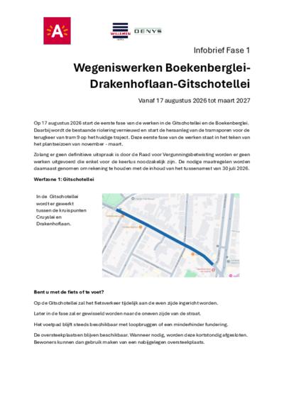 Infobrief fase 1 wegeniswerken Boekenberglei-Drakenhoflaan-Gitschotellei