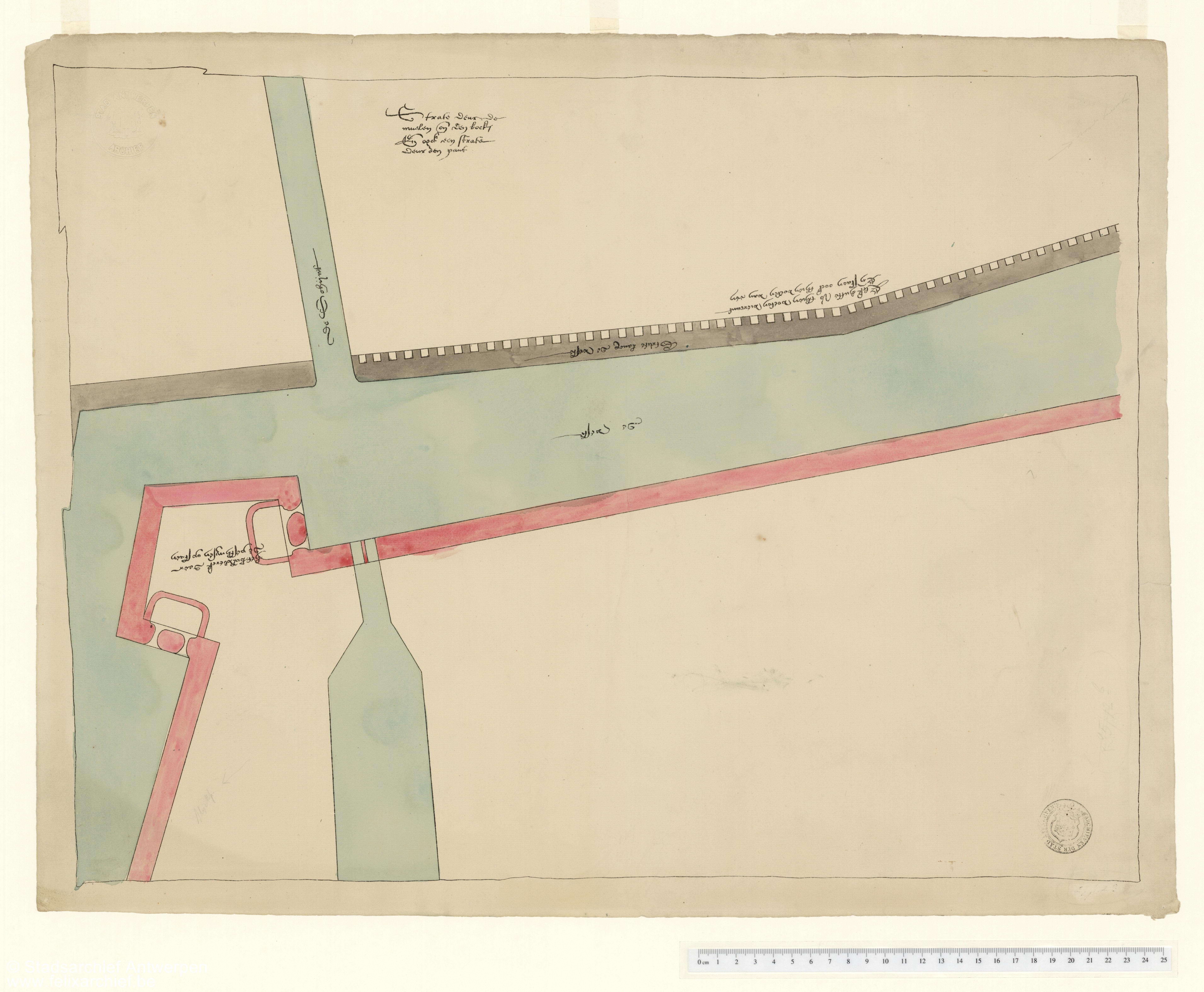 Plan van bastion Schijn, ook bastion Pesthuis genoemd