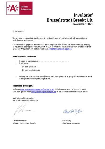 Invulbrief geveltuinen