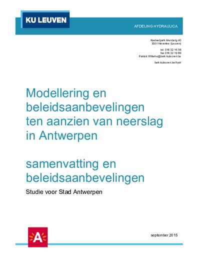 Neerslagklimaatstudie KU Leuven