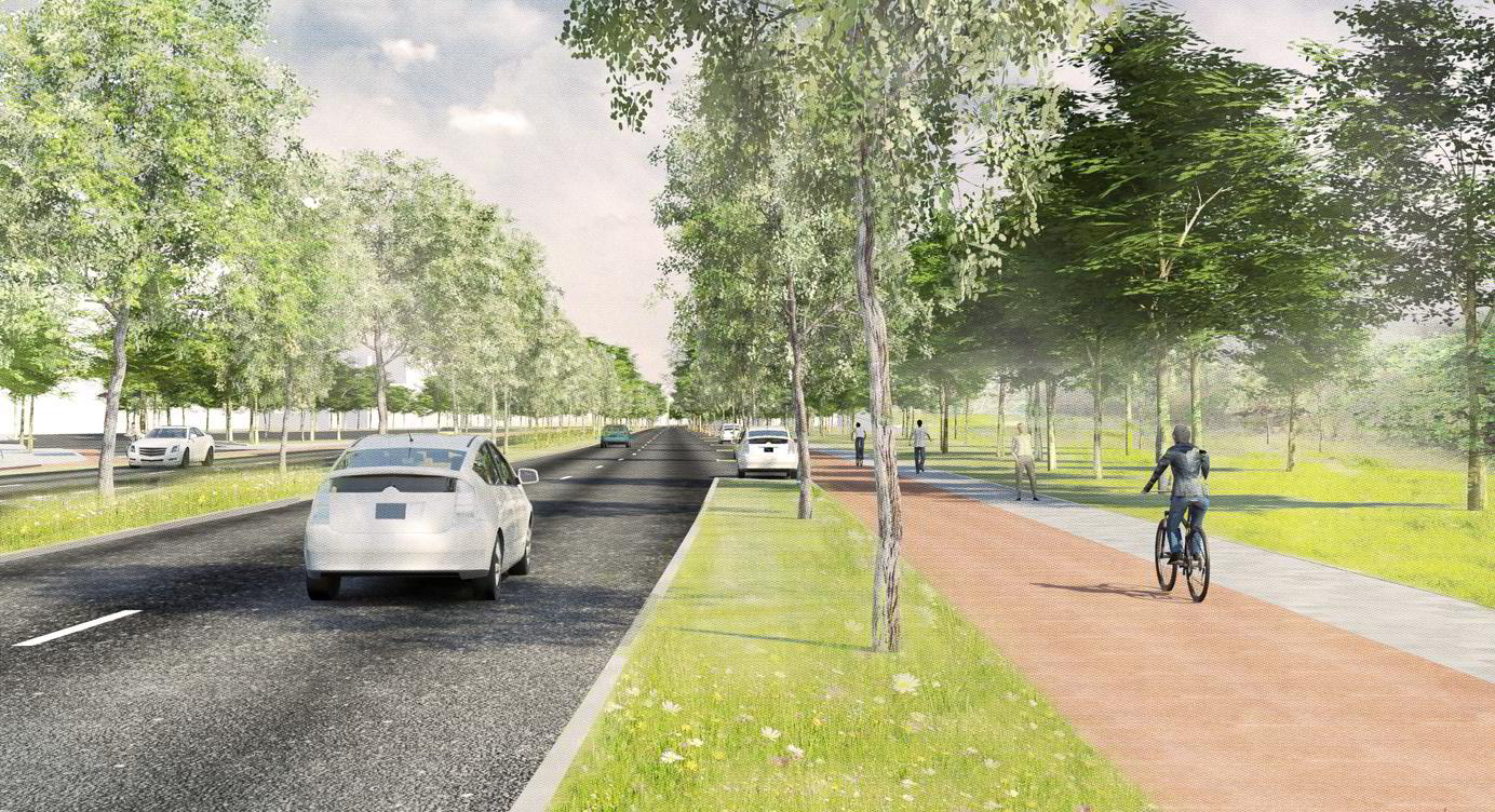 Toekomstbeeld van de nieuwe Singelfietspaden