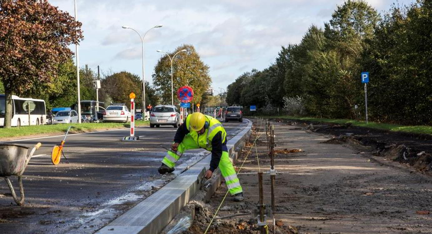 De werken aan het Singelfietspad zijn volop bezig.