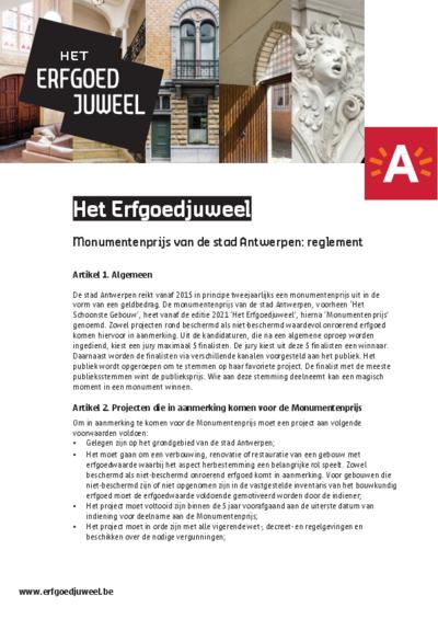 Reglement - Het Erfgoedjuweel