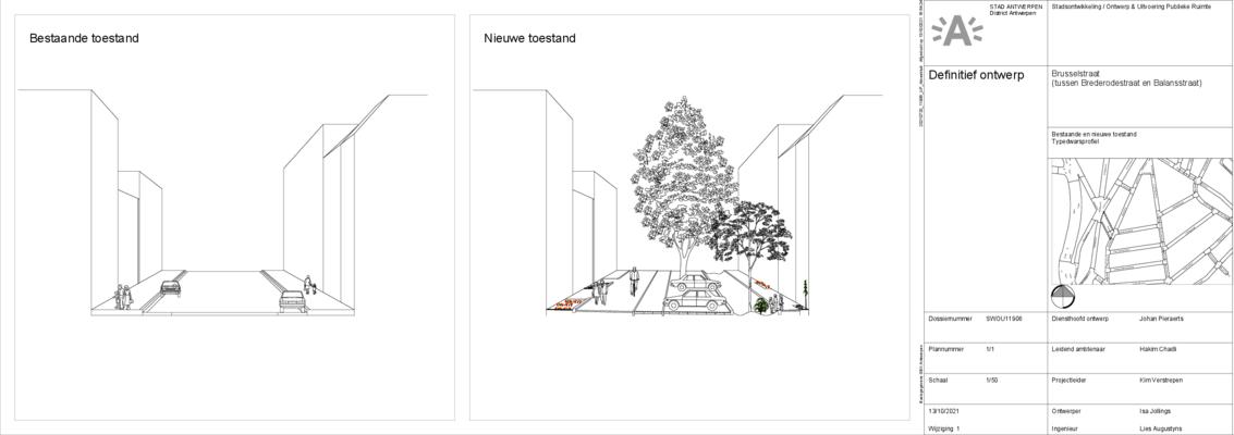 Definitief ontwerp Brusselstraat snede