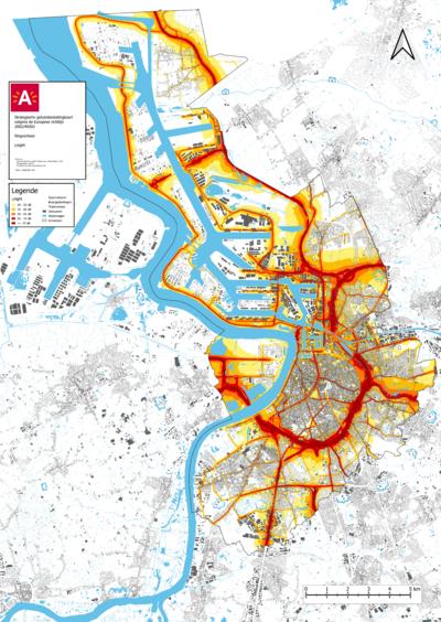 Geluidsbelastingskaart - wegverkeer nacht (2021)