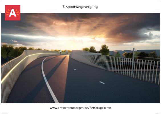 Spoorwegovergang 's avonds