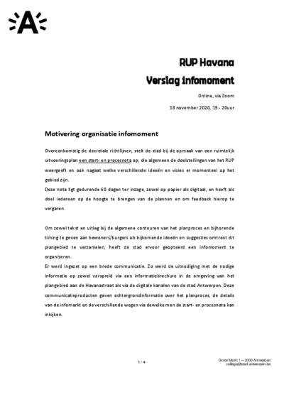 Verslag online infomoment start- en procesnota