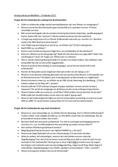 Infosessie mobiliteit - modal shift verslag
