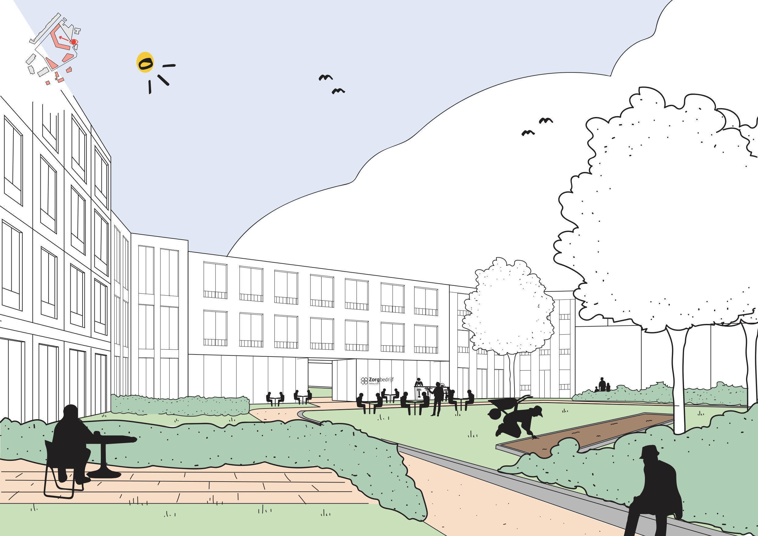 Toekomstbeeld_ Hof van Mols_Perspectief_interieur bouwblok