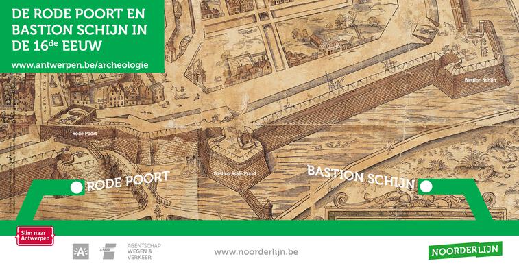 De Rode Poort en bastion Schijn in de 16de eeuw