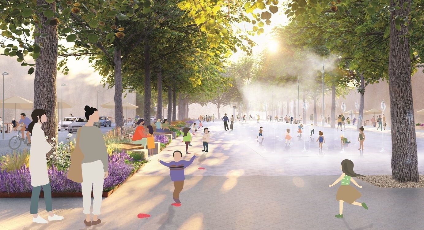 Toekomstbeeld van het definitieve ontwerp van het Lobroekplein in de Slachthuiswijk